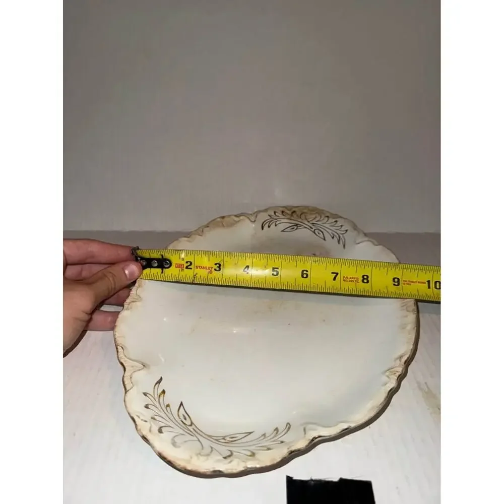 Vintage W.S. George Radisson Platter 16” x 11-1/2” Good Used Cond. White/Gold
